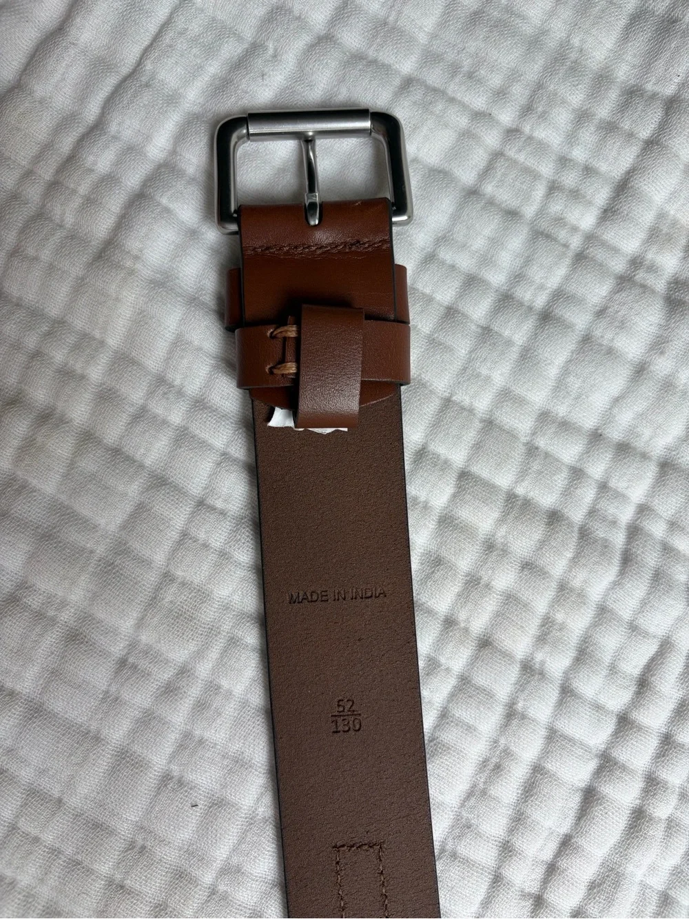Polo Ralph Lauren Men’s Brown Leather Belt Silver Buckle Size 52 130 XL Big Tall